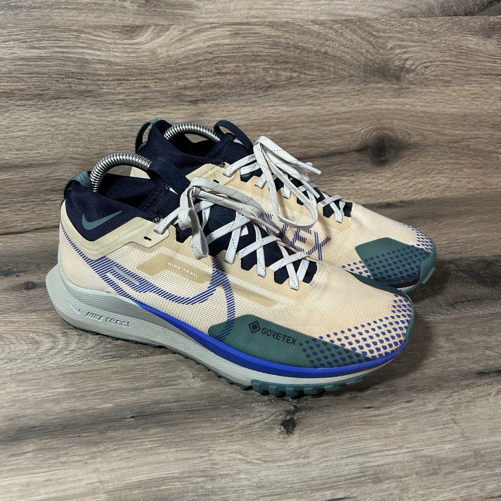 Nike React Pegasus Trail 4 GORE-TEX Low Top Men's 7.5 Beige Sand Drift Sneakers